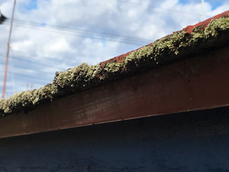 君津市人見へ屋根外壁塗り替え前の調査、劣化が進行しています