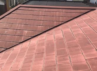 品川区小山で赤いスレート屋根2回目の塗装のご相談