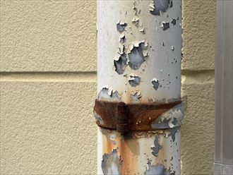 墨田区八広にて配管の塗装が剥がれてしまっているとご相談を受け調査に伺いました