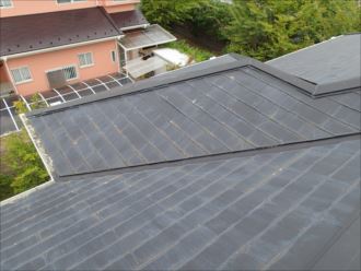 木更津市畑沢の屋根塗装調査、苔の広がりは屋根塗装時期のサインです
