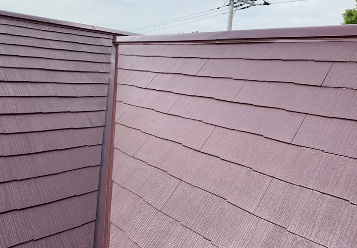 国立市青柳のお住まいでスレート屋根をファインパーフェクトベストを使用して塗装メンテナンス！