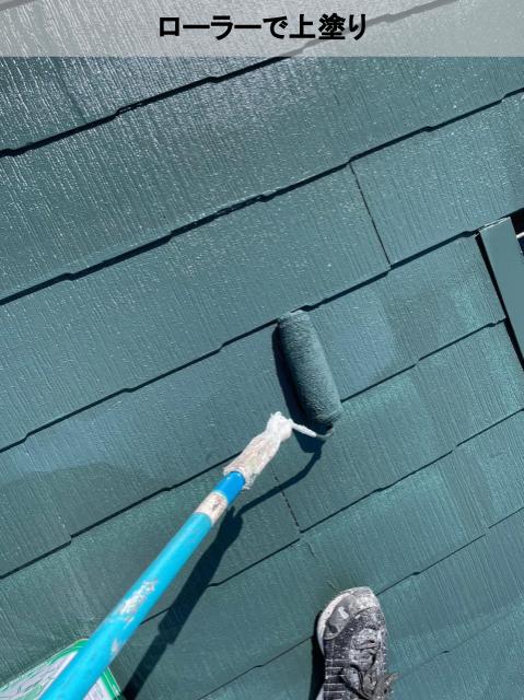 【エアコン代削減！】菊池郡泗水町にてわずか５年で色褪せとコケが生えた１軒家の屋根塗装工事の上塗りをしてきました【パーフェクトクーラーベスト】