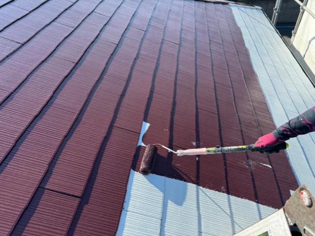 菊池郡菊陽町にて遮熱塗料を使ったスレート屋根塗り替え。サイクルコストとエアコン代削減の一石二鳥！