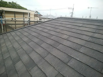 高圧洗浄後の屋根