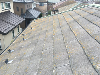 コロニアル屋根は防水機能が低下しています