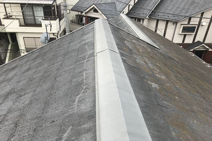 江戸川区松島で築20年を超えたお住まいのスレート屋根の調査、塗装工事をお勧め致しました