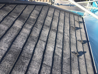 高圧洗浄後の白い屋根
