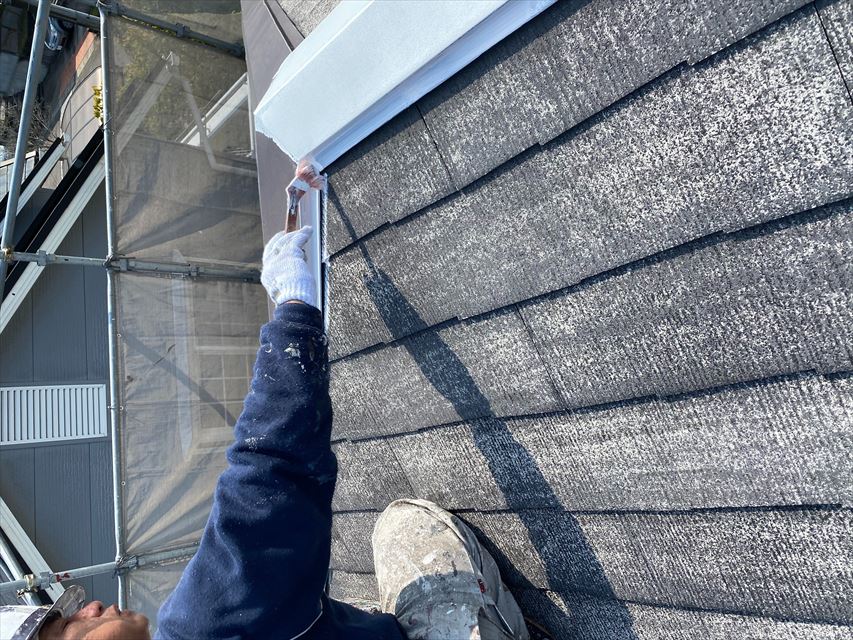 岐阜市の住宅で外壁塗装工事、屋根塗装工事（屋根作業）