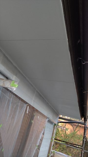中津川市中津川で屋根外壁塗装軒天塗装２回目完成