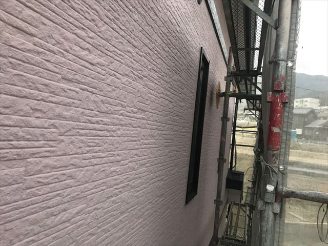 中津川市中津川で最高級の断熱塗料ガイナで外壁の上塗り塗装を行いました
