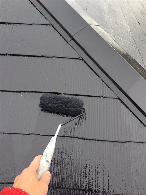 土岐市駄知町で遮熱塗料で屋根の上塗り塗装をおこないました