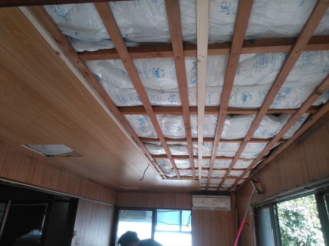 多治見　瑞浪　部屋の天井の張り直し　大工工事　内装リフォーム