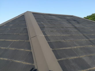 匝瑳市飯倉台にて急勾配屋根の点検、ファインパーフェクトベストを使用した屋根塗装をご提案