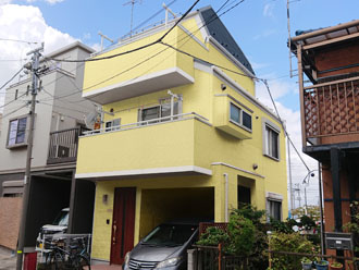 松戸市小金原で屋根・外壁塗装を検討している邸宅のカラーシミュレーション、ND-250の外壁に決定！