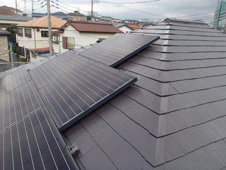 匝瑳市八日市場イにて築16年初めての屋根塗装には、高耐久フッ素塗料サーモアイ4Fを使用しました