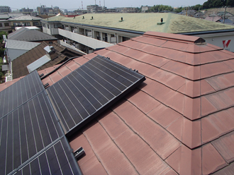 匝瑳市八日市場イにて築16年初めての屋根塗装には、高耐久フッ素塗料サーモアイ4Fを使用しました