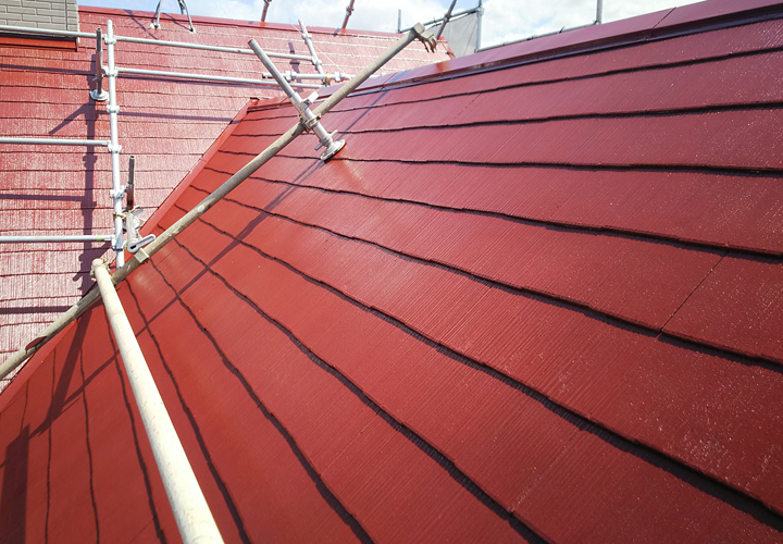 東金市台方にて遮熱機能で涼しい室内を保つことができるサーモアイ４Fを使用した屋根塗装を実施