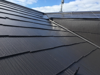 船橋市飯山満町にてスレート屋根を遮熱塗料サーモアイSiで屋根塗装工事