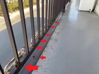 船橋市山野町にて鉄階段の腐食、溶接補強工事を行い鉄階段塗装工事