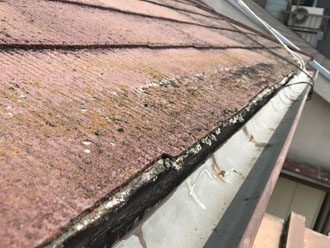 藻や汚れが目立つスレート屋根