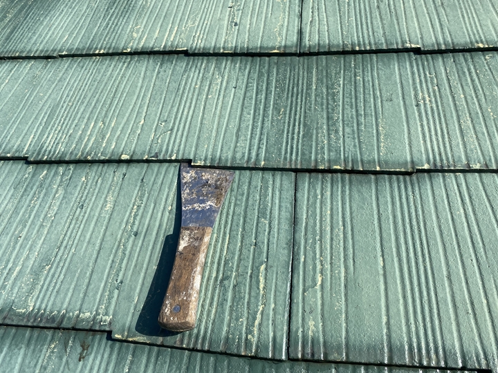 市原市村上にて築20年スレート屋根、耐久性の高い屋根塗装工事