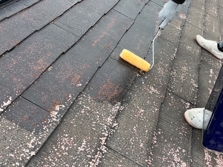 市川市大野町でスレート屋根にパーフェクトベストで屋根塗装工事（198,000円～）