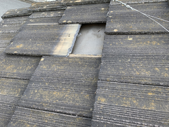 印旛郡栄町安食にて昨年の台風により発生したモニエル瓦のズレについてのご相談、瓦の補修と屋根塗装工事をご提案