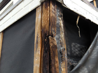 外壁内部の木材の腐食