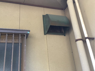 富津市　外壁塗装前点検　換気扇フード