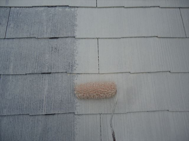 屋根の下塗り2回目