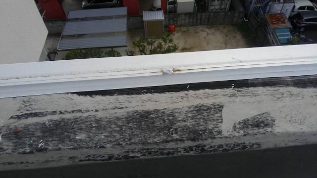 福島市のマンション屋上の漏水箇所のシーリング補修が終わりました