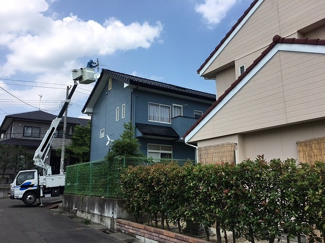 桑折町にお住まいのお客様ご自宅屋根・外壁塗装後ＴＶアンテナ取付をしました