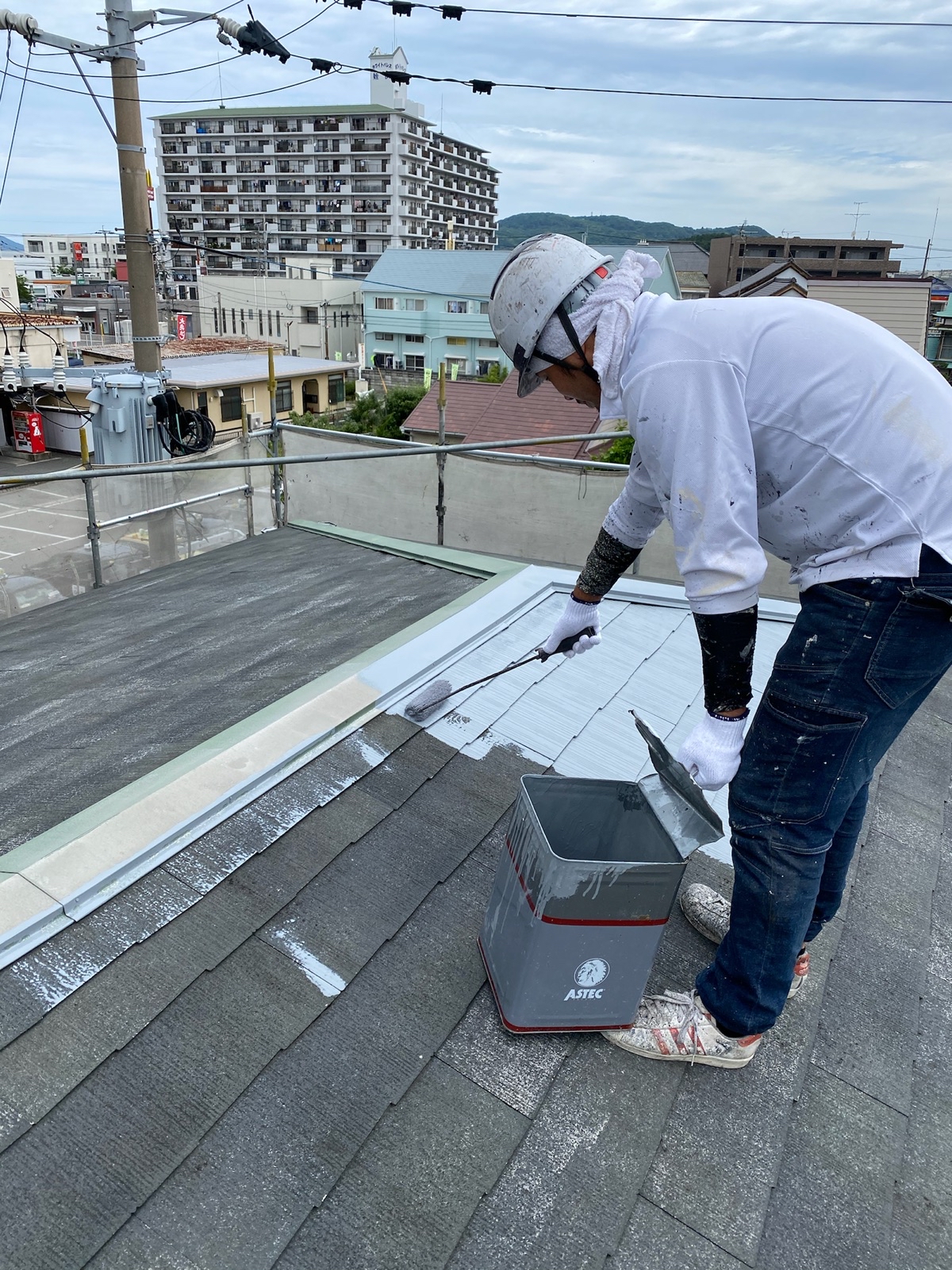 福岡市西区アパート　屋根塗り替えの施工様子をご紹介