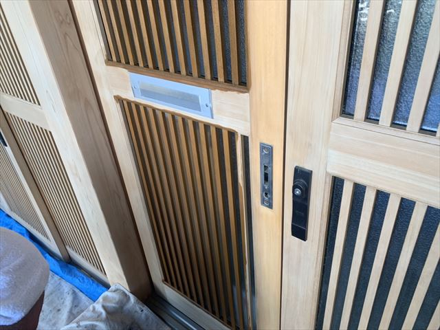 木製玄関ドア施工