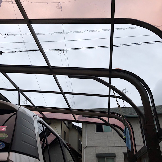 羽島市で台風でカーポートの屋根が破損