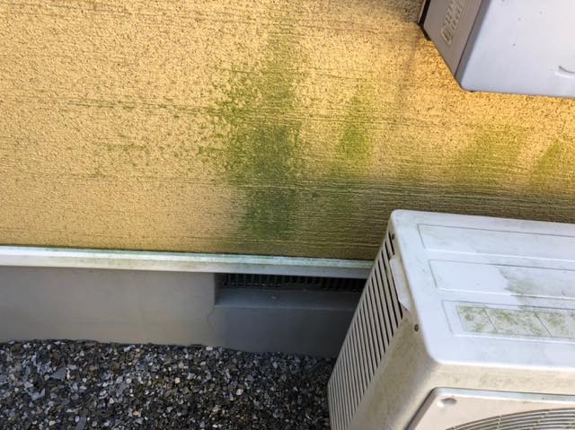 岐阜県岐阜市で黄色い外壁の汚れや藻やチョーキング現象とシーリング劣化