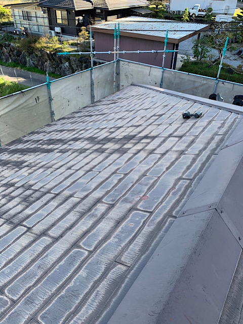 揖斐郡池田町で外壁塗装の時にカラーベストの屋根のカバー工法(スーパーガールテクト)で施行