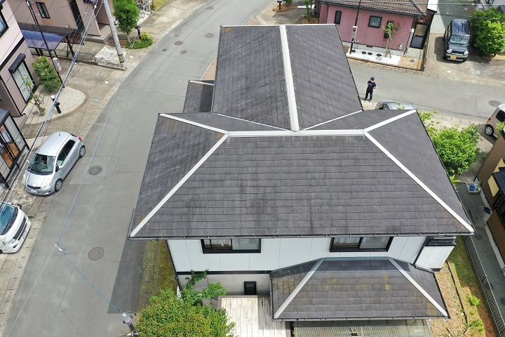 屋根の空撮の様子