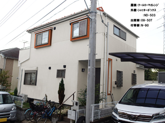 鎌ケ谷市東鎌ケ谷で屋根と外壁塗装工事、カラーシミュレーションも作成いたしました