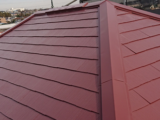 成田市吾妻にて初めての屋根塗装を実施、ニッペサーモアイを使用いたしました