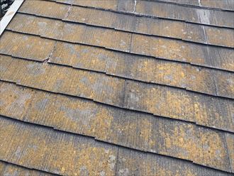 横浜市瀬谷区下瀬谷の築30年住宅にてサーモアイSi(クールディープグレー)でのスレート屋根塗装工事を実施