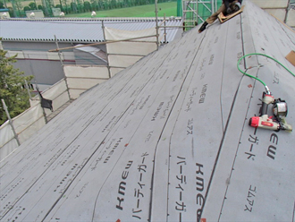 横浜市緑区　屋根カバー工法　ルーフィング完了