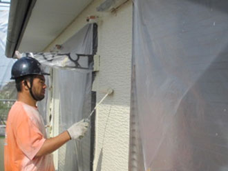 神奈川県横須賀市　外壁塗装　上塗り　ナノコンポジットW