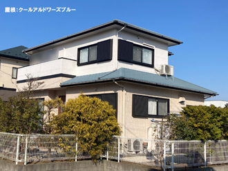 サーモアイSiのクールアルドワーズブルーで屋根塗装工事！木更津市江川 