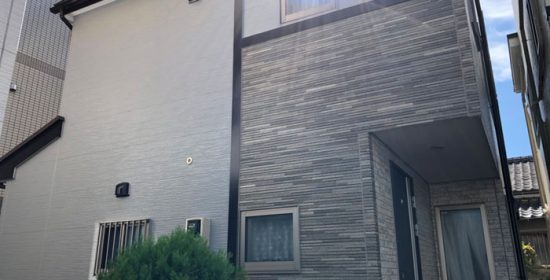 葛飾区にて屋根外壁塗装終了！遮熱塗料の水性サーモアイウォールを使い淡いグレーの外壁へ