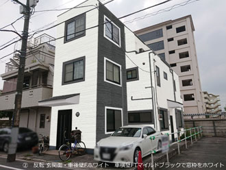 葛飾区にて外壁塗装と外壁カバー工法のカラーシミュレーション、多彩な色とサイディング柄の組み合わせ