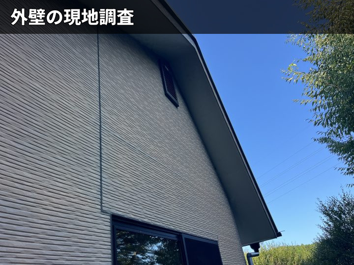 外壁調査中の建物全景