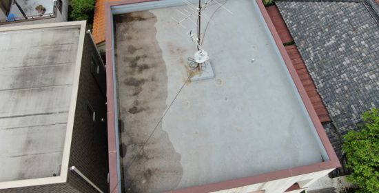 江戸川区東小岩で外壁塗装前のご点検、屋上の陸屋根調査にはドローンを使用