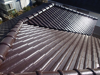 市原市　屋根塗装後　屋根塗装の色　ルーフマイルドSI　ニューコーヒーブラウン