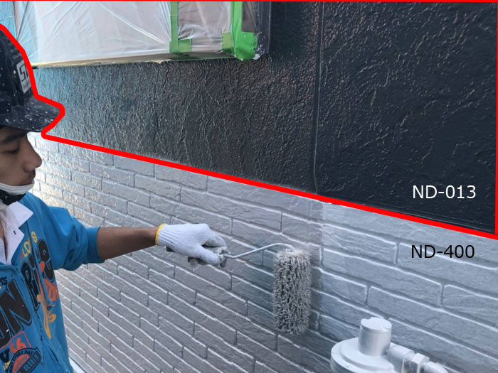 外壁塗装　パフェクトトップ　ND-013とND-400